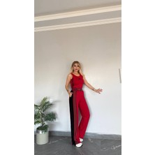 Kadın Yeni Sezon Sıfır Kol Bel Geniş Lastikli 2 Iplik Kompakt Kumaş Licralı Takım