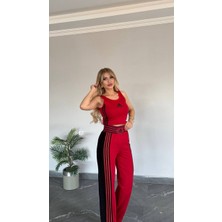 Kadın Yeni Sezon Sıfır Kol Bel Geniş Lastikli 2 Iplik Kompakt Kumaş Licralı Takım