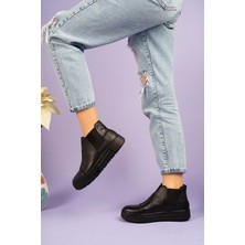 İnyola Shoes Siyah - 2056 Kadın Hakiki Deri Sneakers