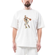 Stephen Curry Siluet Oversize Beyaz Tişört