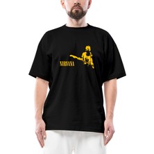 Nirvana Kurt Cobain Oversize Siyah Tişört