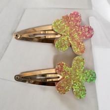 Rengarenk Çiçek Desenli Çıtçıt Toka