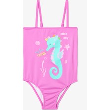 Pembe Kız Çocuk Sweet Seahorse Straplez Mayo
