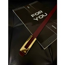 Tasarım Gold Tokalı Ince Kadın Kemeri, Ceket Kemeri, Gömlek Kemeri, Elbise Kemeri
