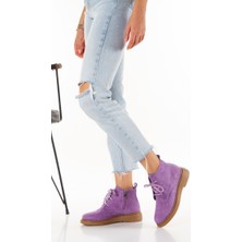 İnyola Shoes Kadın Süet Fermuarlı Bağcıklı Kısa Bot 5098