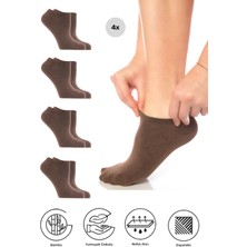 Bambu Kadın Sneaker Renkli Çorap Dikişsiz Görünmez Bilekte Spor Çorap Premium 4'lü Paket