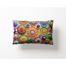 Çift Taraflı Dijital Baskı Kırlent Kılıfı Örgü Desenli