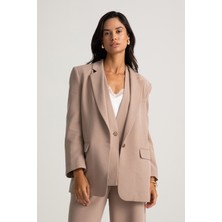 Tek Düğmeli Vizon Blazer Ceket