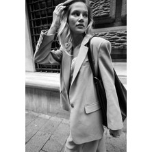Tek Düğmeli Vizon Blazer Ceket