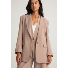 Tek Düğmeli Vizon Blazer Ceket