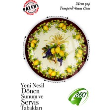 Italyan Limon Desenli, Dönen Standlı Lüx Servis Sunum Tabağı, Dönen Pasta ve Peynir Tabağı Standı,lazy Susan
