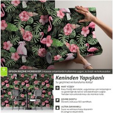 Kendinden Yapışkanlı Flamingo ve Papağan Desenli Duvar Kağıdı, Kolay Uygulama Duvar Kağıdı
