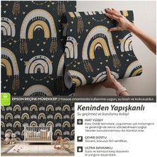 Bohem Gökkuşağı Desenli Kendinden Yapışkanlı Bebek Odası Duvar Kağıdı, Çocuk Odası Duvar Kağıdı