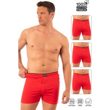 Özkan Underwear Özkan 0041 3'lü Paket Erkek %100 Pamuklu Şardonlu Klasik Rahat Kesim Havlu Bel Süprem Penye Boxer