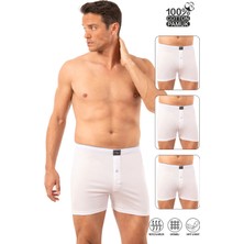 Özkan Underwear Özkan 0041 3'lü Paket Erkek %100 Pamuklu Şardonlu Klasik Rahat Kesim Havlu Bel Süprem Penye Boxer