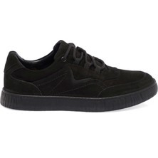 Siyah Hakiki Nubuk Deri Erkek Sneaker - E24I1AY56900-A64