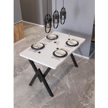 Avenza Living Yemek Masası Avenza Living 80*120 Kütük Model Metal Ayak Mutfak Ofis Balkon Dekoratif Masa