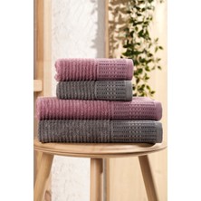 4lü Havlu Seti Karaca Premium 50X85CM+90X160CM Mürdüm-Antrasit