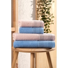4lü Havlu Seti Karaca Premium 50X85CM+90X160CM Mavi-Pudra