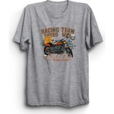 Motosiklet, Racing Team, Yarış, Motorcycle, Motor Baskılı Unisex %100 Pamuk Tişört
