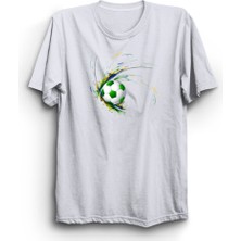 Top, Ball, Spor, Beyaz Unisex %100 Pamuk Tişört