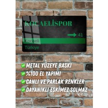 Kocaelispor Metal Posteri - Sokak Tabelası Görünümlü Parlak Tablo / Eskitme