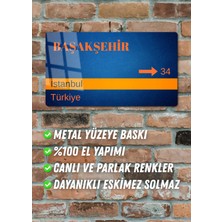 Başakşehir Metal Posteri - Sokak Tabelası Görünümlü Parlak Tablo
