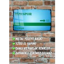 Rizespor Metal Posteri - Sokak Tabelası Görünümlü Parlak Tablo / Eskitme