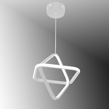 TT316-BY Tt Aydınlatma 2kare Modeli Mat Beyaz LED Avize