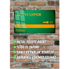 Alanyaspor Metal Posteri - Sokak Tabelası Görünümlü Parlak Tablo / Eskitme