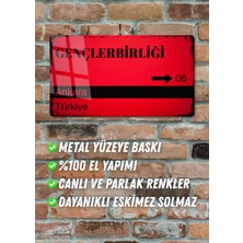 Gençlerbirliği Metal Posteri - Sokak Tabelası Görünümlü Parlak Tablo / Eskitme