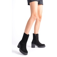 Kadın Hakiki Süet Deri Fermuarlı Bot 5090