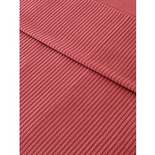 Zeren Home Saç Örgü Modelli Çift Kişilik Pamuklu Pike Kiremit 220 x 220 cm