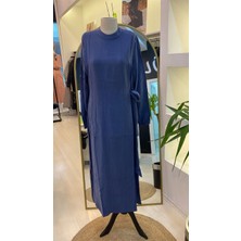Invee Modal Elbise Kemerli Saks 6958