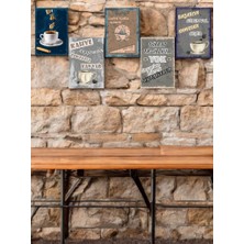 5 Parça (14CMX20CM) Çerçeve Görünümlü Dekoratif Hediyelik Tablo Kahve Severler Için Ruhunu Yansıtan Kahve Köşesi Tabloları, Duvar Tabloları, Cafe Tabloları