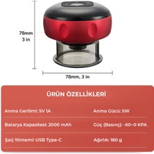 maxilife Smart Cupper Şarjlı Kupa Işık Tedavili Hacamat Masaj Vakum Cihazı