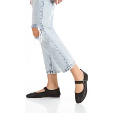 Kadın Cilt Hakiki Deri  Bantlı Babet 1029