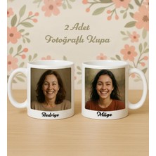 Bk Gift Kişiye Özel Anne&çocuk Fotoğraflı 2'li Beyaz Kupa Bardak -1, Anneye Hediye Anneler Günü Hediyesi, Arkadaşa Hediye, Sevgiliye Hediye