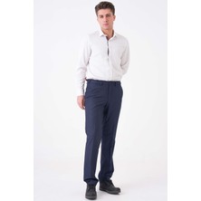 Workman® Flexbelt™ Kızaklı Iç Lastikli Lacivert Desenli Erkek Pantolon: Gizli Esnek Bel Tasarımıyla Gün Boyu Konfor