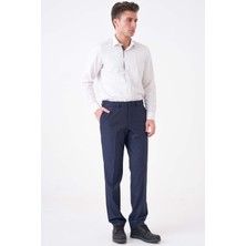 Workman® Flexbelt™ Kızaklı Iç Lastikli Lacivert Desenli Erkek Pantolon: Gizli Esnek Bel Tasarımıyla Gün Boyu Konfor