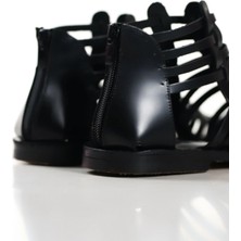 İnyola Shoes Kadın Hakiki Deri Fermuarlı  Bodrum Sandaleti 6255