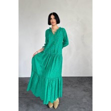 Seyam Yeşil Dantelli New Elbise