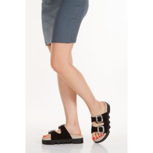 İnyola Shoes Kadın Hakiki Süet Deri Toka  Detaylı Terlik 6276