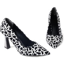 Papuçcity Dnz 03014 8,5 cm Topuklu Kadın Desenli Stiletto Ayakkabı