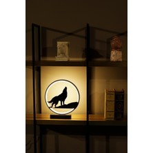 Bozkurt Metal LED Masa Lambası Yalnız Kurt Temalı Dekoratif Gece Lambası | LED Özgürlük Simgesi