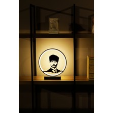 Atatürk Silüetli Metal LED Masa Lambası Dekoratif Işıklı Gece Lambası | Modern Tasarım