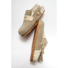 İnyola Shoes Kadın Hakiki Deri Taşlı Kürklü Kışlık Terlik 6242