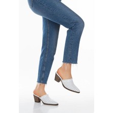 Kadın Hakiki Deri Topuklu Terlik 6249