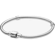 Moments Silindir Klipsli 925 Ayar Gümüş Unisex Popüler Bileklik