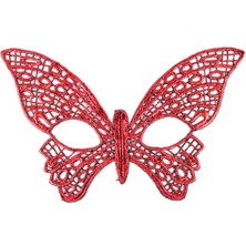 Kırmızı Dantel Masquerade Maskesi 7 No